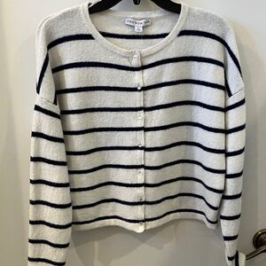 Classic Navy and White Striped Cardigan